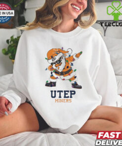 Official UTEP Miners Dabbing Santa Claus Ugly Christmas Light shirt
