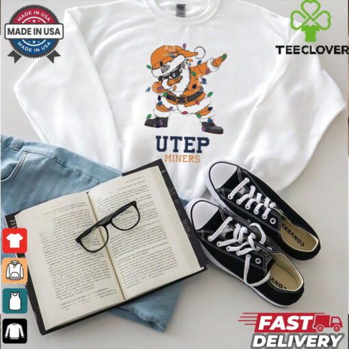 Official UTEP Miners Dabbing Santa Claus Ugly Christmas Light shirt