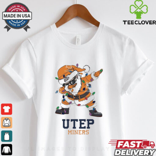 Official UTEP Miners Dabbing Santa Claus Ugly Christmas Light shirt