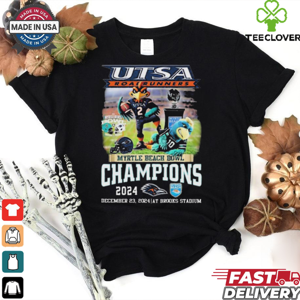 Official UTSA Roadrunners Myrtle Beach Bowl Champions December 23 2024 At Brooks Stadium Mascot t shirt Official UTSA Roadrunners Myrtle Beach Bowl Champions December 23 2024 At Brooks Stadium Mascot t shirt
