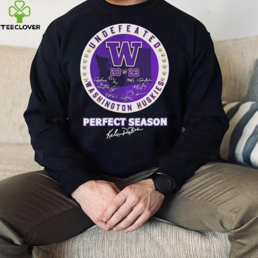 Official Undefeated 2023 Washington Huskies Perfect Season Signatures Shirt