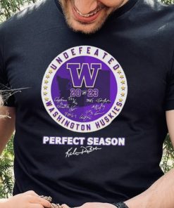 Official Undefeated 2023 Washington Huskies Perfect Season Signatures Shirt