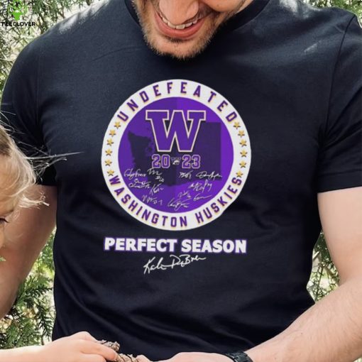 Official Undefeated 2023 Washington Huskies Perfect Season Signatures Shirt