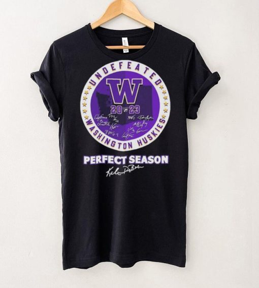 Official Undefeated 2023 Washington Huskies Perfect Season Signatures Shirt