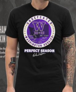 Official Undefeated 2023 Washington Huskies Perfect Season Signatures Shirt