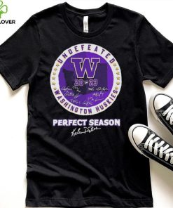 Official Undefeated 2023 Washington Huskies Perfect Season Signatures Shirt