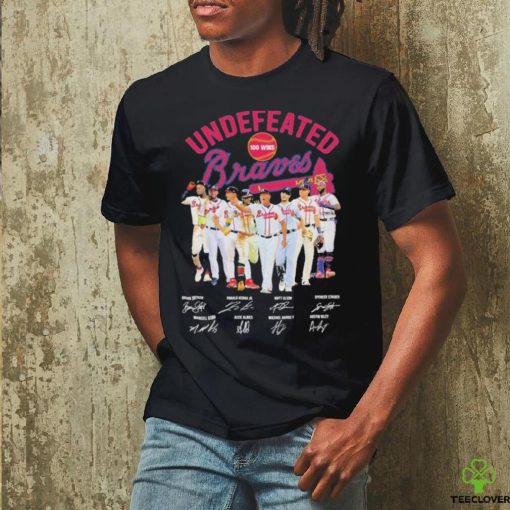 Official Undefeated Atlanta Braves 100 Wins Signatures 2023 Shirt