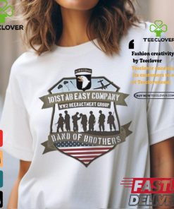 Official Usa 101st ab easy company ww2 reenactment group band of brothers logo T shirt