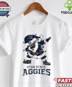 Official Utah State Aggies Dabbing Santa Claus Ugly Christmas Light shirt