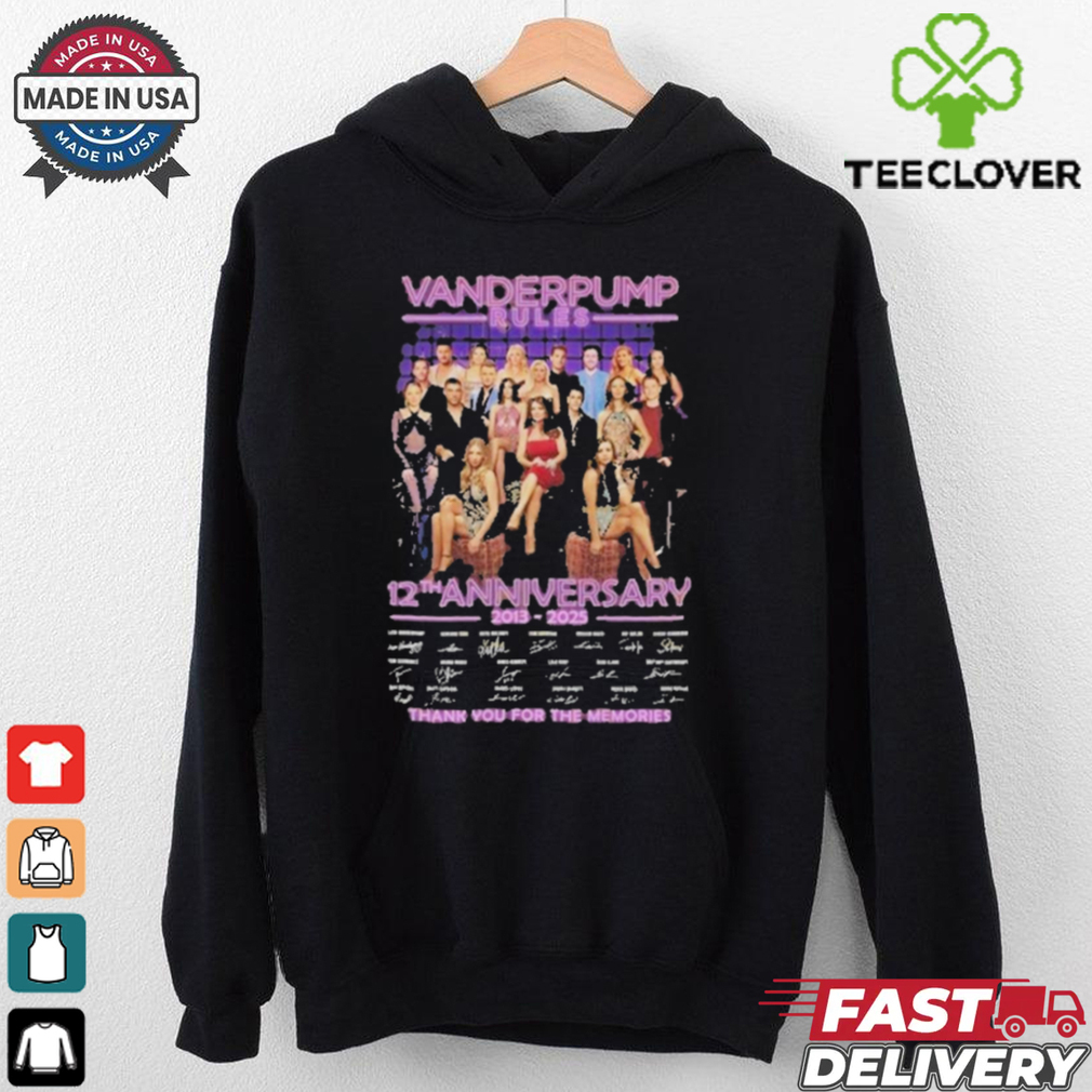 Official Vanderpump Rules 12th Anniversary 2013 2025 Signature Thank You For The Memories Unisex T shirts Official Vanderpump Rules 12th Anniversary 2013 2025 Signature Thank You For The Memories Unisex T shirts