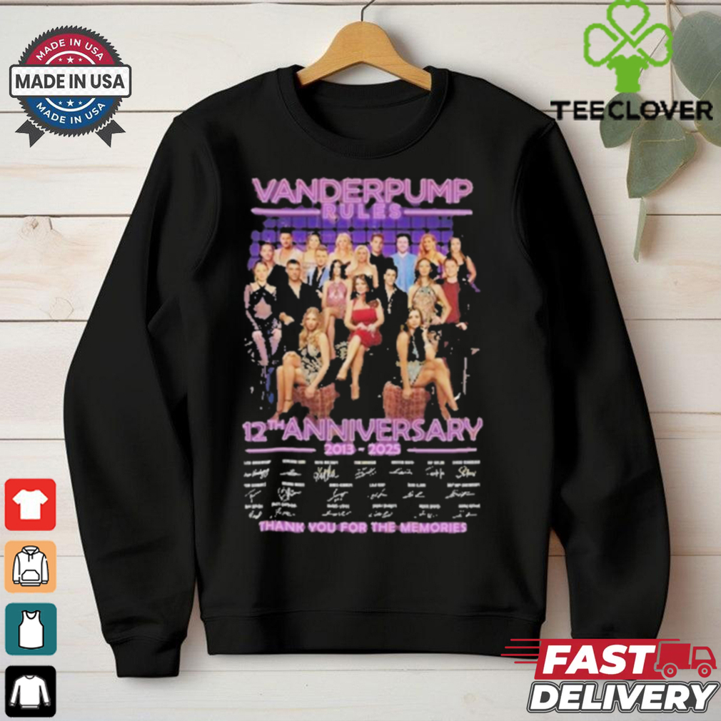 Official Vanderpump Rules 12th Anniversary 2013 2025 Signature Thank You For The Memories Unisex T shirts Official Vanderpump Rules 12th Anniversary 2013 2025 Signature Thank You For The Memories Unisex T shirts