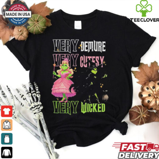 Official Very Demure Very Cutesy Very Wicked Grinch Christmas T Shirt