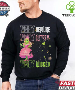 Official Very Demure Very Cutesy Very Wicked Grinch Christmas T Shirt