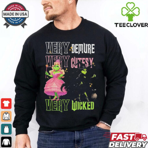 Official Very Demure Very Cutesy Very Wicked Grinch Christmas T Shirt