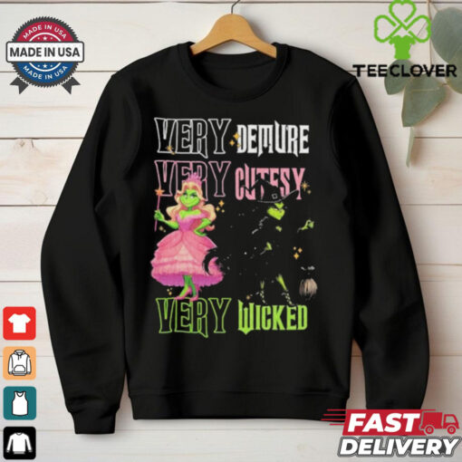 Official Very Demure Very Cutesy Very Wicked Grinch Christmas T Shirt