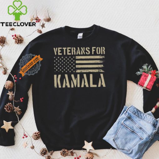 Official Veterans for Kamala Harris 2024 Election USA Flag Military T Shirt