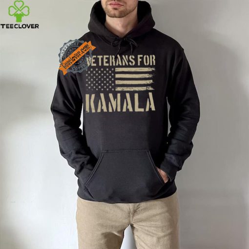 Official Veterans for Kamala Harris 2024 Election USA Flag Military T Shirt