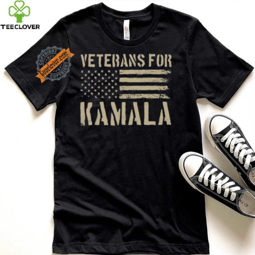 Official Veterans for Kamala Harris 2024 Election USA Flag Military T Shirt