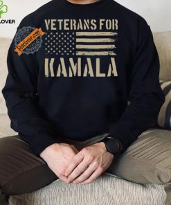 Official Veterans for Kamala Harris 2024 Election USA Flag Military T Shirt