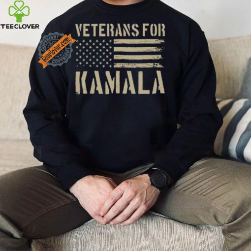 Official Veterans for Kamala Harris 2024 Election USA Flag Military T Shirt