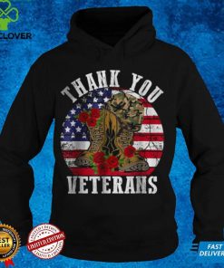 Official Vintage Thank You Veterans Combat Boots Flower Veterans Day T Shirt