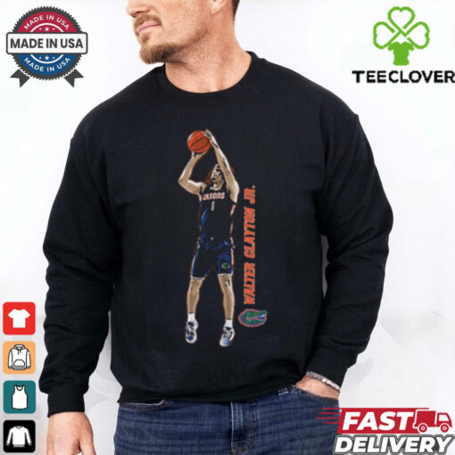 Official Walter Clayton Jr. Florida Gators Basketball Signature Cartoon t shirt