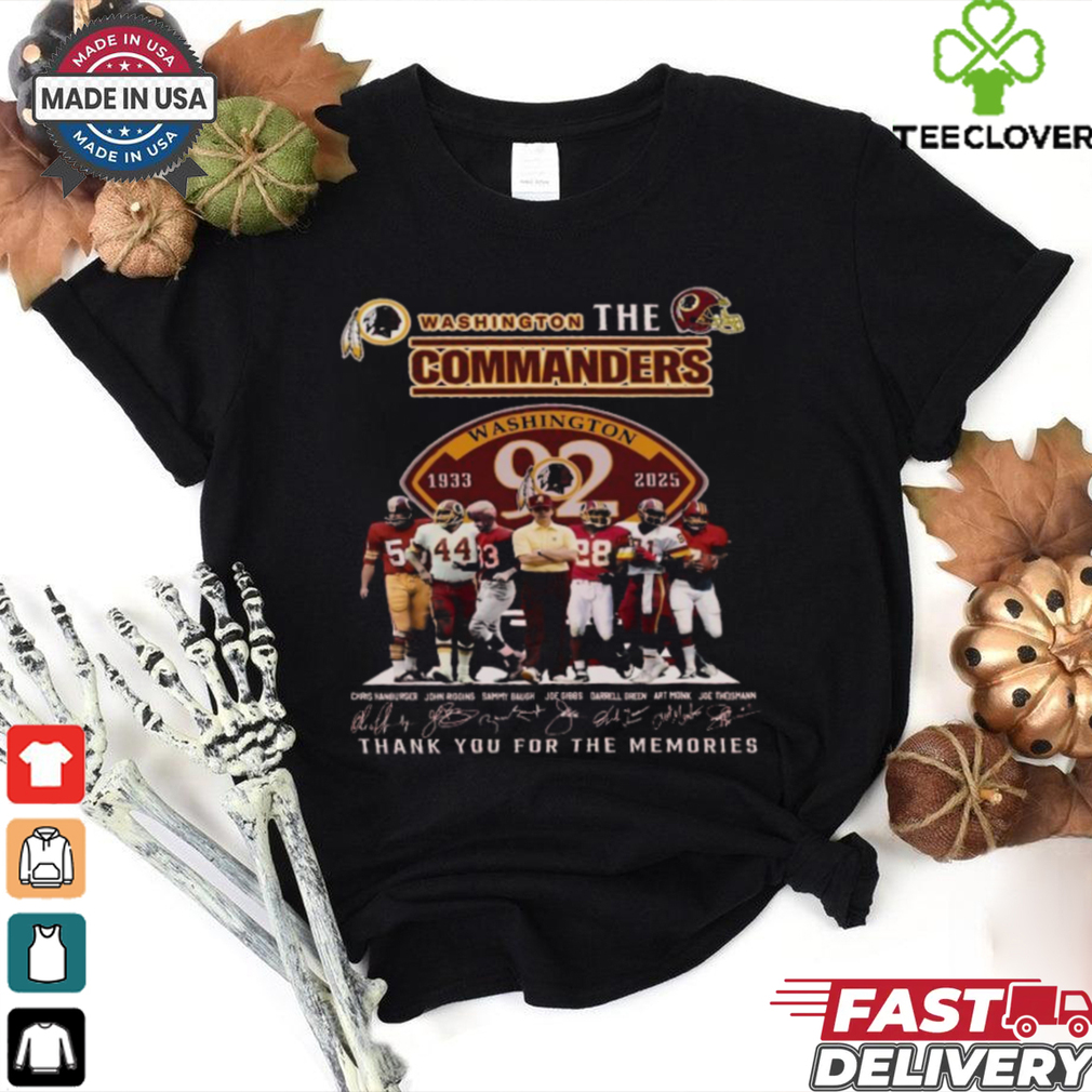 Official Washington Commanders 1933 2025 Thank You For The Memories Shirt Official Washington Commanders 1933 2025 Thank You For The Memories Shirt