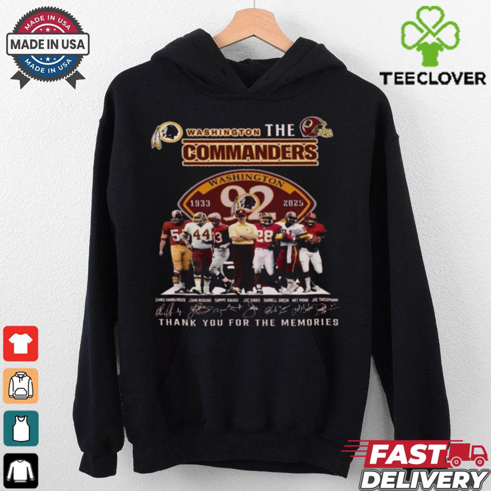 Official Washington Commanders 1933 2025 Thank You For The Memories Shirt Official Washington Commanders 1933 2025 Thank You For The Memories Shirt
