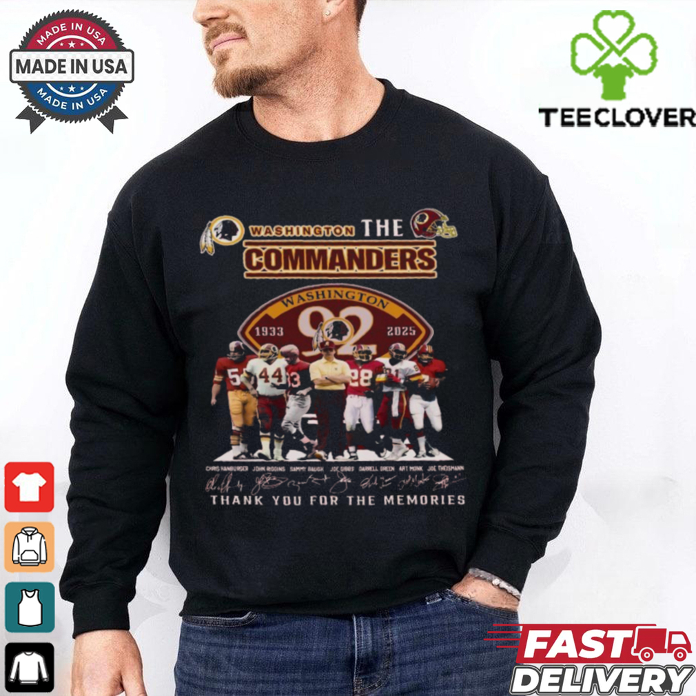 Official Washington Commanders 1933 2025 Thank You For The Memories Shirt Official Washington Commanders 1933 2025 Thank You For The Memories Shirt