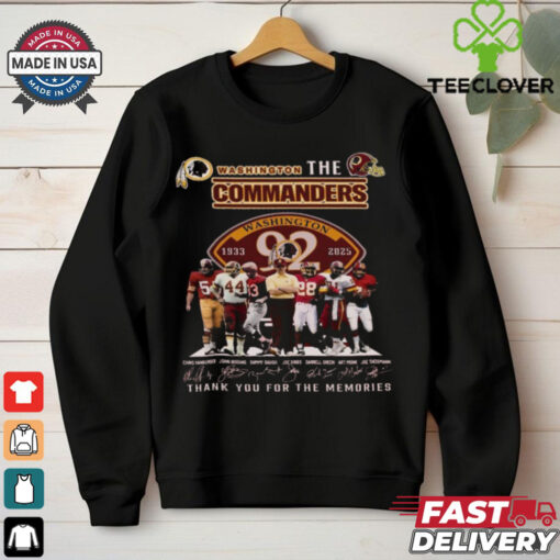 Official Washington Commanders 1933 2025 Thank You For The Memories Shirt