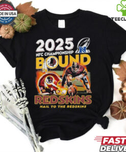 Official Washington Commanders 2025 NFC Championship Bound Redskins Hail To The Redskins Helmet NFL T shirts