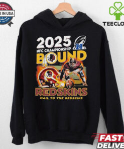 Official Washington Commanders 2025 NFC Championship Bound Redskins Hail To The Redskins Helmet NFL T shirts