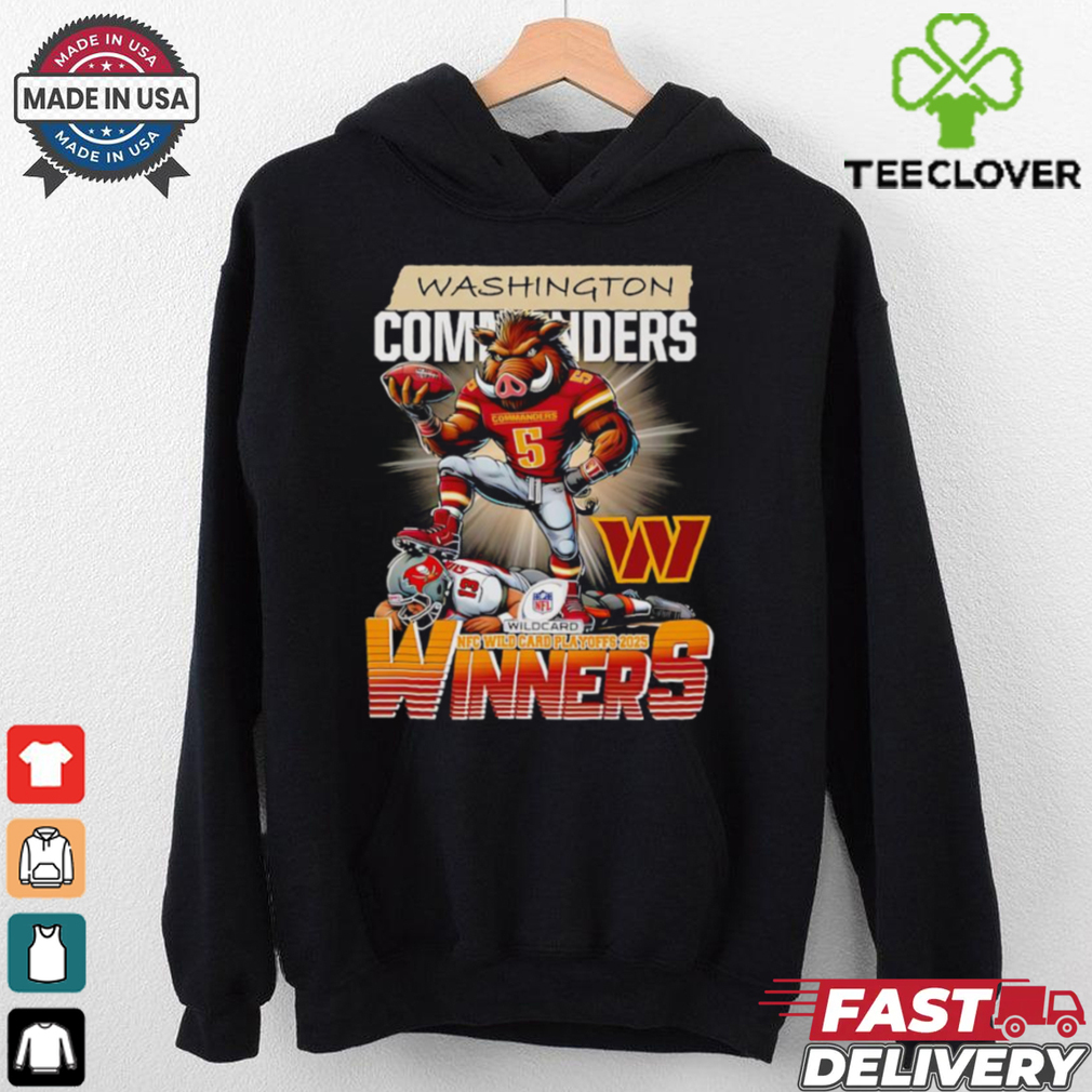 Official Washington Commanders NFC Wild Card Playoffs 2025 winners mascot graphic shirt Official Washington Commanders NFC Wild Card Playoffs 2025 winners mascot graphic shirt