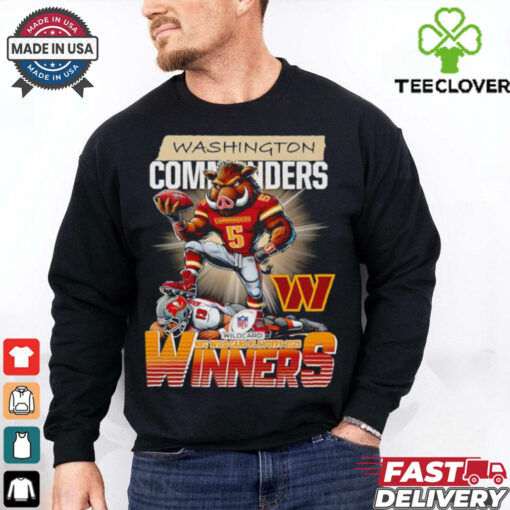 Official Washington Commanders NFC Wild Card Playoffs 2025 winners mascot graphic shirt
