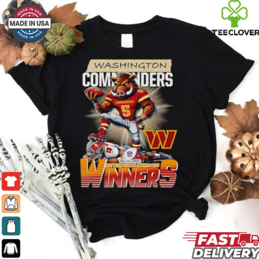 Official Washington Commanders NFC Wild Card Playoffs 2025 winners mascot graphic shirt