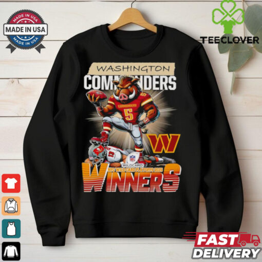 Official Washington Commanders NFC Wild Card Playoffs 2025 winners mascot graphic shirt