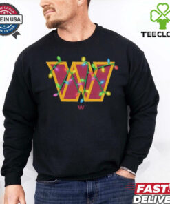 Official Washington Commanders Primary Logo Holiday Lights Christmas 2024 Shirt