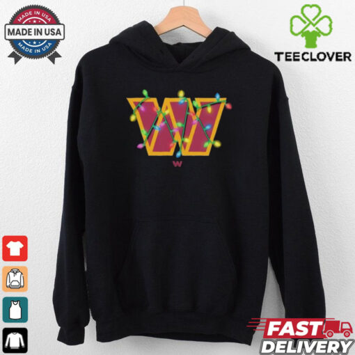 Official Washington Commanders Primary Logo Holiday Lights Christmas 2024 Shirt