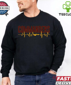 Official Washington Commanders Redskins Heartbeat T shirts