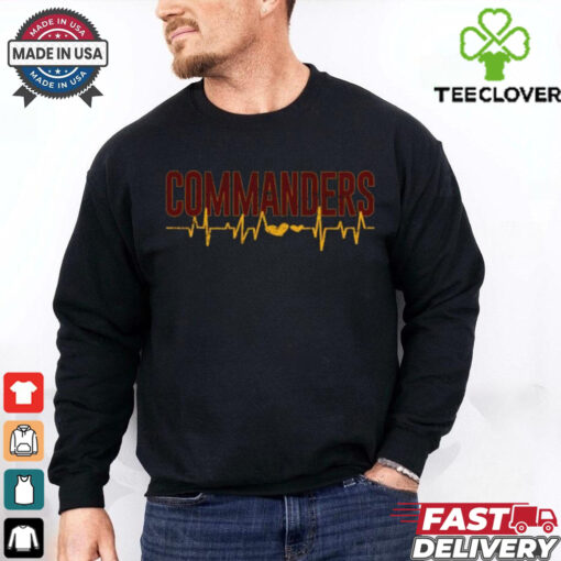 Official Washington Commanders Redskins Heartbeat T shirts