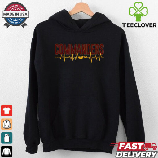 Official Washington Commanders Redskins Heartbeat T shirts