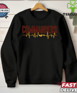 Official Washington Commanders Redskins Heartbeat T shirts