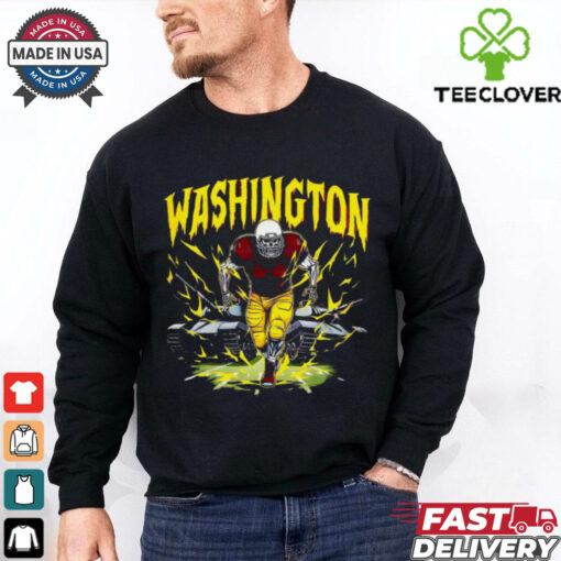 Official Washington Commanders Skeleton Football Player T Shirt