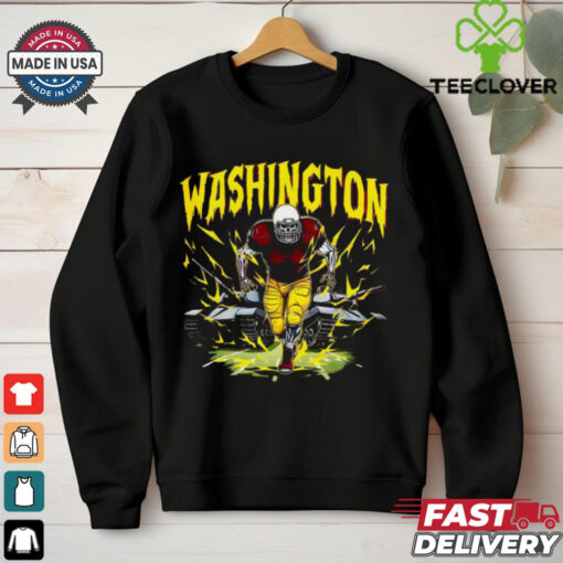 Official Washington Commanders Skeleton Football Player T Shirt