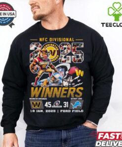 Official Washington Commanders Stomp Detroit Lions NFC Divisional 2025 Winners NFL 18 Jan Ford Field Mascots Helmet T shirts