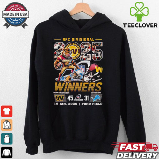 Official Washington Commanders Stomp Detroit Lions NFC Divisional 2025 Winners NFL 18 Jan Ford Field Mascots Helmet T shirts