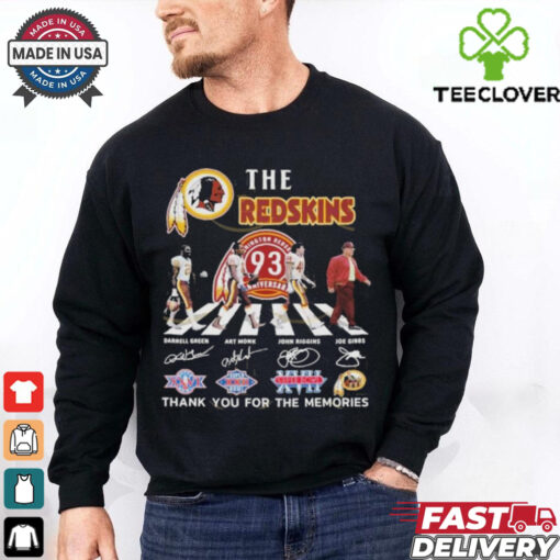Official Washington Commanders The Redskins 93 Anniversary Signature Thank You For The Memories Signatures T Shirts