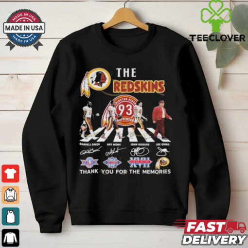 Official Washington Commanders The Redskins 93 Anniversary Signature Thank You For The Memories Signatures T Shirts