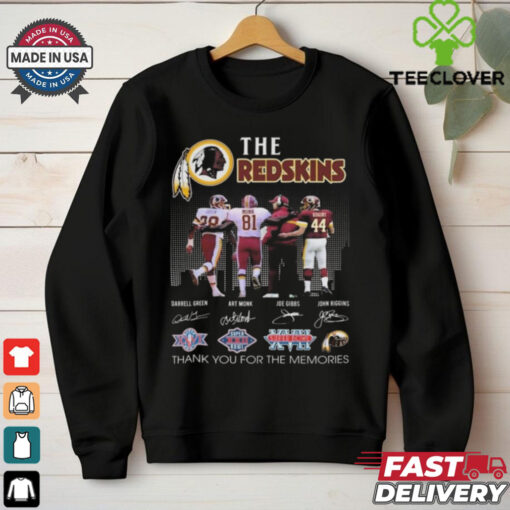 Official Washington Commanders The Redskins Legends Thank You For Memories Signatures 2024 Shirt