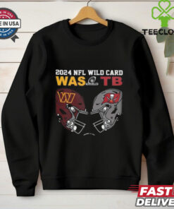 **Official Washington Commanders vs Tampa Bay Buccaneers 2024 NFL Wild Card Matchup T-Shirt** – Show your team spirit for this exciting playoff showdown with this official shirt featuring the Washington Commanders and Tampa Bay Buccaneers Wild Card matchup design!
